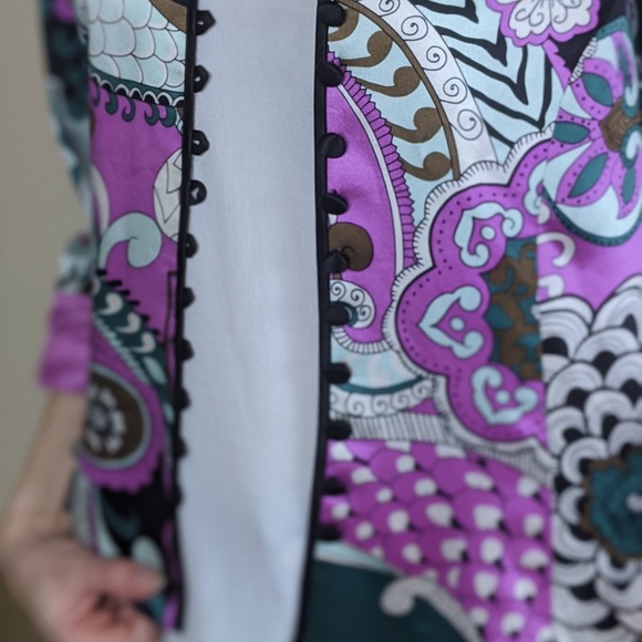 Whimsical purple vintage silk jacket - Picture 7 of 9